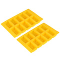 Yellow silicone ice cube mold with 10-grid design for making ice cubes, ideal for DIY drinking and kitchen use.