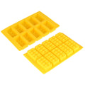 Yellow 10-grid silicone ice cube mold by Everything Baby, ideal for making DIY ice cubes for drinks and creative kid's toys.
