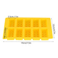 Yellow 10-grid silicone ice cube mold by Everything Baby, ideal for DIY ice cubes for drinks and fun indoor activities.