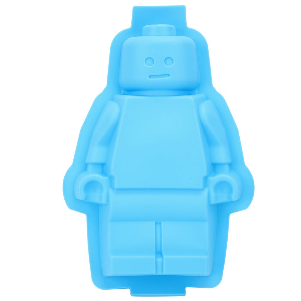 Robot-shaped silicone mold for ice cubes, chocolate, and fondant, ideal for DIY cake and pretend play toys by Everything Baby.