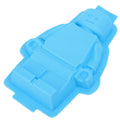 Robot-shaped silicone mold for ice cubes, chocolates, and fondant, ideal for DIY cake and pretend play toy creation.