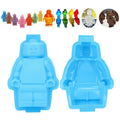 Robot-shaped silicone mold for ice cubes, chocolates, and fondant, ideal for DIY cake decorating and pretend play with kids.