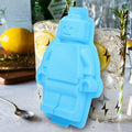 Robot-shaped silicone mold for ice cubes, chocolates, and fondant, ideal for DIY baking and pretend play with baby and kids toy themes.