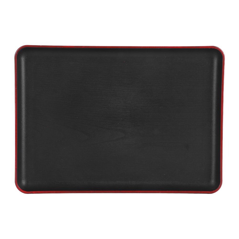 Wood grain imitation acrylic rectangular tray for fast food or pretend play, designed for kids, by Everything Baby.