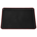 Wood grain imitation rectangular acrylic tray for fast food or pretend play, ideal for kids' toy and role-playing activities.