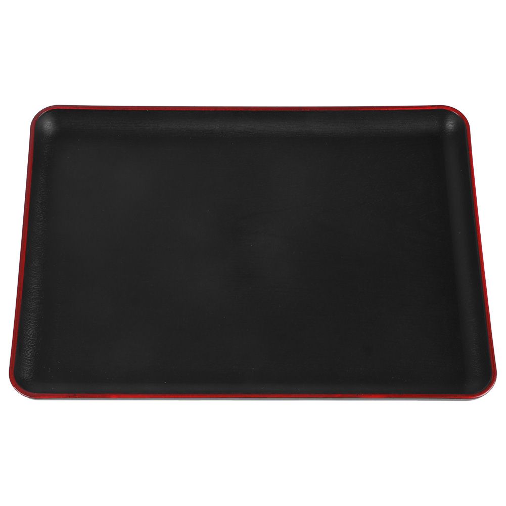 Wood grain imitation rectangular acrylic tray for fast food or pretend play, ideal for kids' toy and role-playing activities.