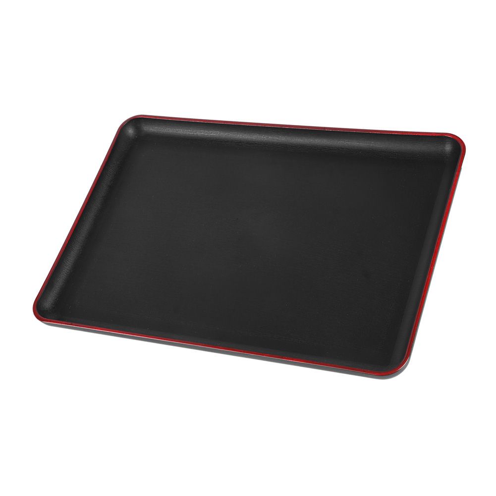 Wood grain imitation acrylic rectangular tray for fast food or pretend play, suitable for kids’ toy and restaurant sets.