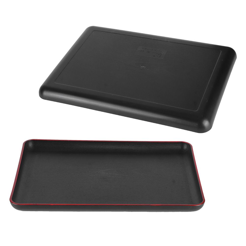 Wood grain rectangular acrylic tray by Everything Baby, ideal for pretend play and serving in kids' toy kitchens.
