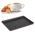Wood grain imitation rectangular acrylic tray for fast food or play, designed for kids' pretend play and role-playing activities.