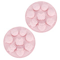 Pink cartoon animal shaped silicone mold for baking and chocolate crafts, ideal for kids' baking and fun kitchen activities.