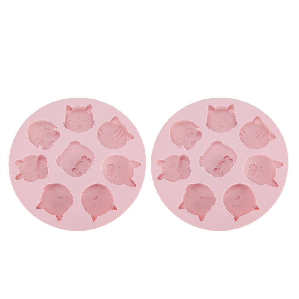 Pink cartoon animal shaped silicone mold for baking, ideal for cake and chocolate decorations, perfect for kids' baking projects.