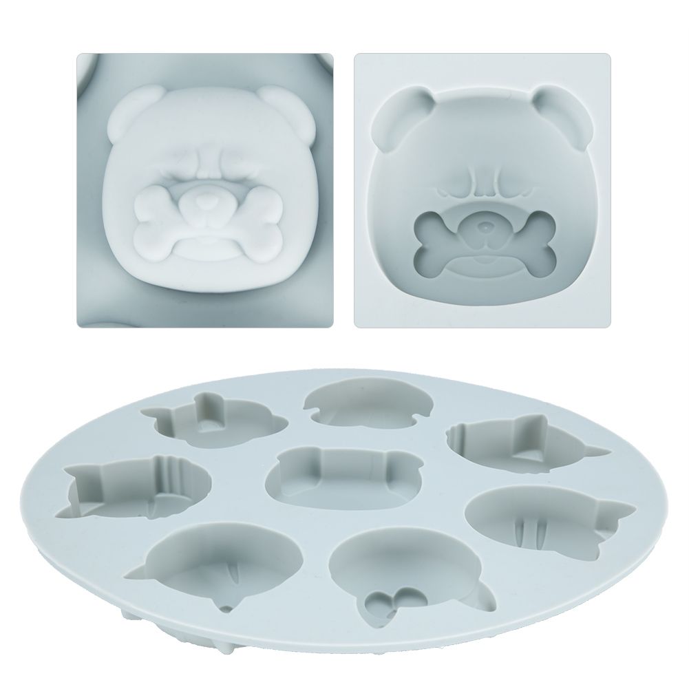 Gray cartoon animal-shaped silicone mold for baking, perfect for cakes and chocolates, designed for baby and kids' feeding accessories.