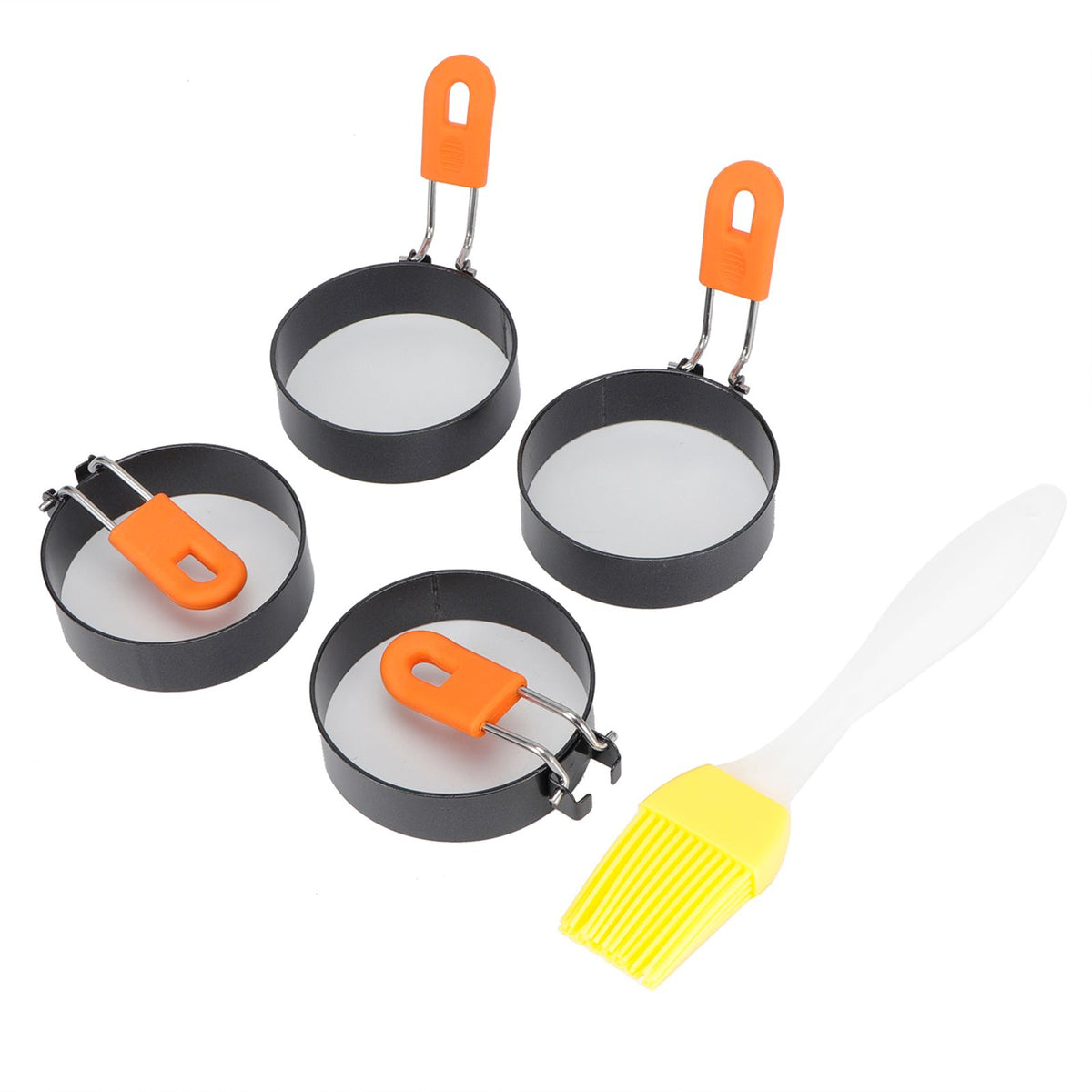 Round non-stick egg frying ring for pancakes, part of pretend play kitchen toy set by Everything Baby, suitable for kids' pretend cooking.