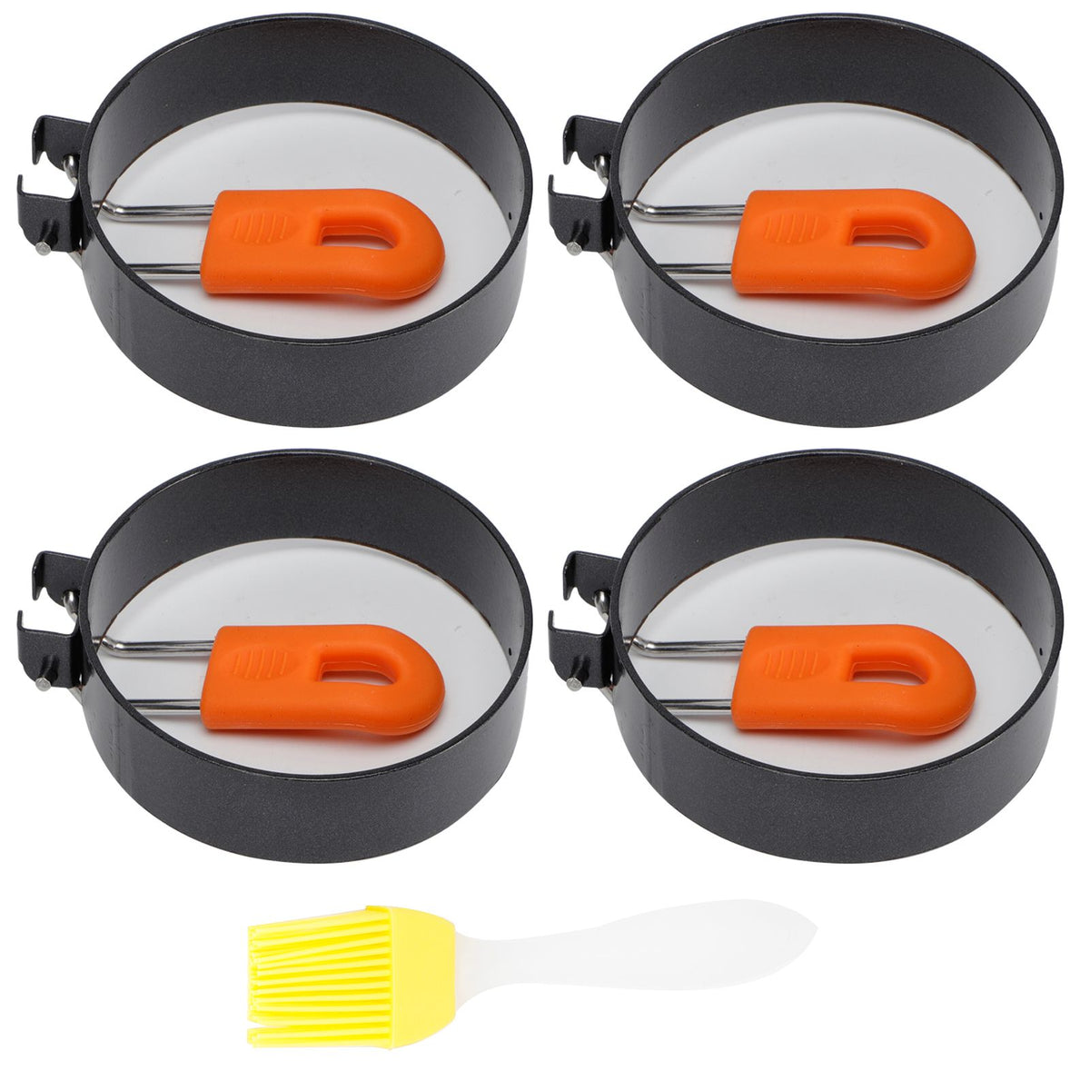 Round egg frying ring with non-stick coating used for pancake and egg cooking, part of pretend play kitchen accessories for kids.