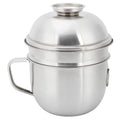 Stainless steel double-layer lunch box with lid, designed for fast food and instant noodle soup, suitable for kids' pretend play.
