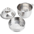 Stainless steel double-layer lunch box with lid, designed for fast food and instant noodle soup, suitable for kids.