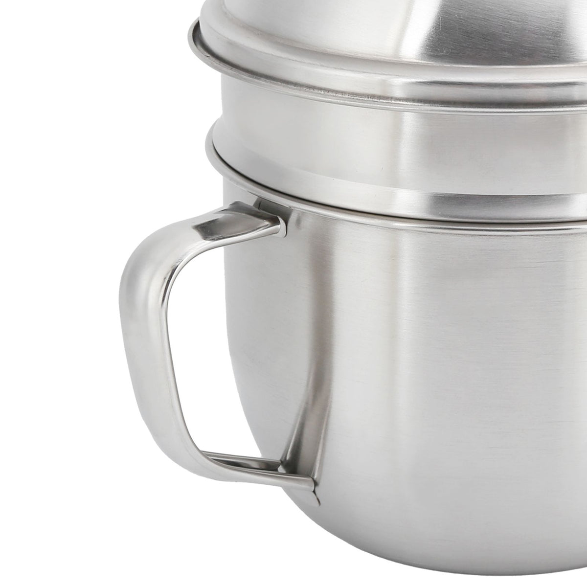 Stainless steel double-layer lunch box with lid, designed for fast food and noodle soup, suitable for kids, by Everything Baby.