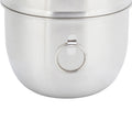 Stainless steel double-layer lunch box with lid, designed for kids' pretend play food and snack storage, featuring a noodle soup cup style.