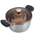 20cm composite steel baby milk soup pot for cooking supplement food, featuring thickened design for safe kitchen use.