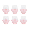 Transparent pink triangular cake holder box with 100 PET food containers for cupcakes, ideal for baby and kids feeding packaging.