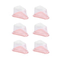 Transparent pink triangular cake holder box with 100 pieces, ideal for cupcakes and food packaging from Everything Baby.