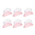 Transparent pink triangular cupcake holder box with 100 PET containers for cake and cupcake packaging, suitable for baby and kids feeding.