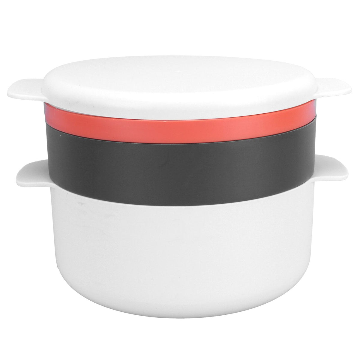 Everything Baby multifunctional round rice steaming box for microwave, used as a pretend play lunch box for kids in a home kitchen.