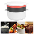 Everything Baby round rice steaming lunch box for microwave, child-friendly pretend play toy in a colorful kitchen setting.