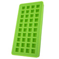 Green silicone ice tray with 40 square cubes for DIY kitchen use, ideal for baby feeding and freezing small portions.