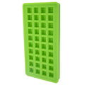 Green silicone ice tray with 40 square-shaped ice cubes for DIY kitchen use, suitable for baby feeding and kitchen accessories.