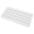 Transparent silicone ice tray with 40 square-shaped ice cubes, ideal for kitchen use and DIY ice making.