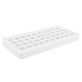 Transparent silicone ice tray with 40 square molds for making ice cubes, ideal for kitchen and baby feeding accessories.