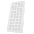Transparent silicone ice tray with 40 square molds for making ice cubes, ideal for kitchen and baby feeding accessories.