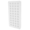 Transparent silicone ice tray with 40 square molds for making ice cubes, suitable for kitchen and baby feeding accessories.
