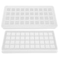 Transparent silicone ice tray with 40 square molds for making ice cubes, ideal for kitchen and baby feeding accessories.