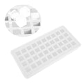 Transparent silicone ice tray with 40 square molds for making ice cubes, ideal for kitchen and baby feeding accessories.