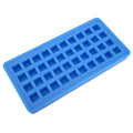 Sky blue silicone ice tray with 40 square molds for making ice cubes, ideal for DIY kitchen use and baby feeding accessories