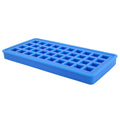 Sky blue silicone ice tray with 40 square-shaped ice cubes, ideal for DIY kitchen and baby feeding accessories.