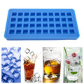 Sky blue 40-grid silicone ice tray with square ice cubes, ideal for kitchen use, by Everything Baby.