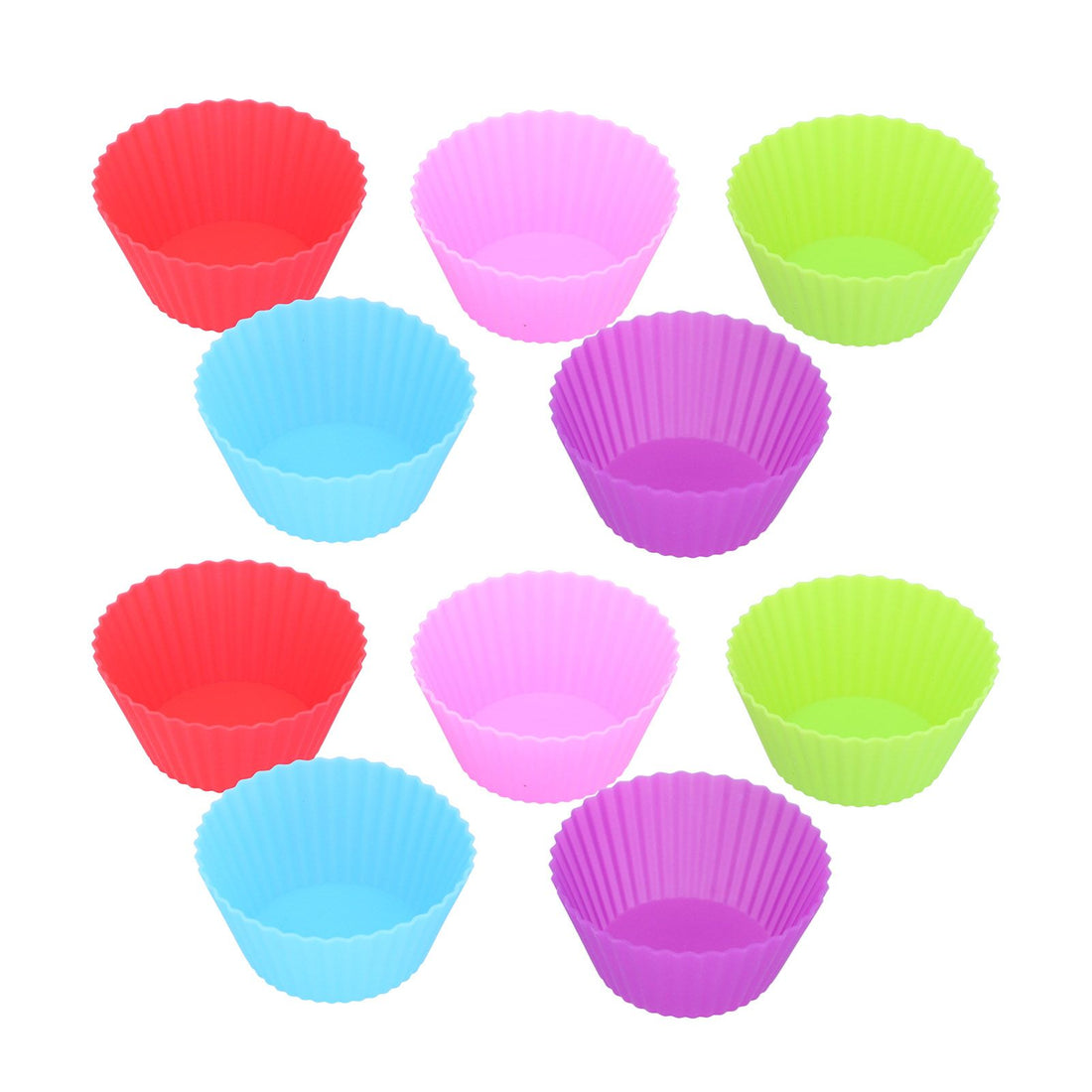 Set of 10 reusable silicone muffin cups for baking, food-grade cupcake liners for bakery and home use, by Everything Baby.