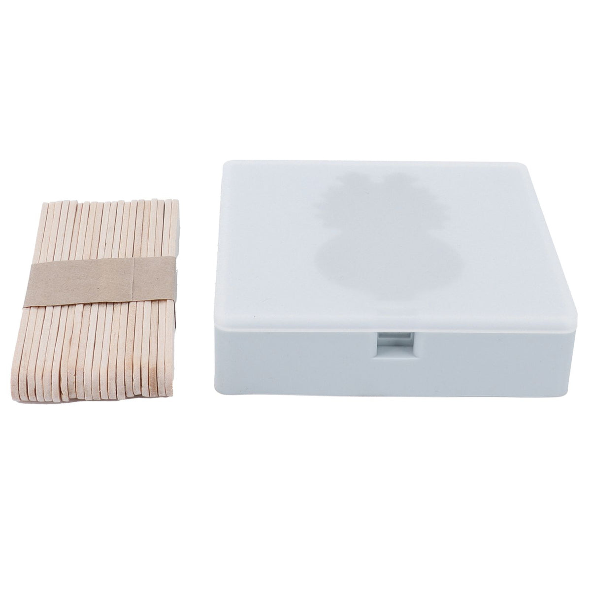 Grey silicone cartoon ice cream mold with lid and wooden sticks for homemade pretend play, suitable for kids and baby toy activities