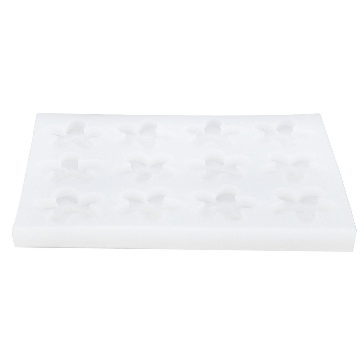 Flower-shaped silicone cake mold for chocolates, epoxy, or plaster, ideal for DIY crafting and decorative projects.