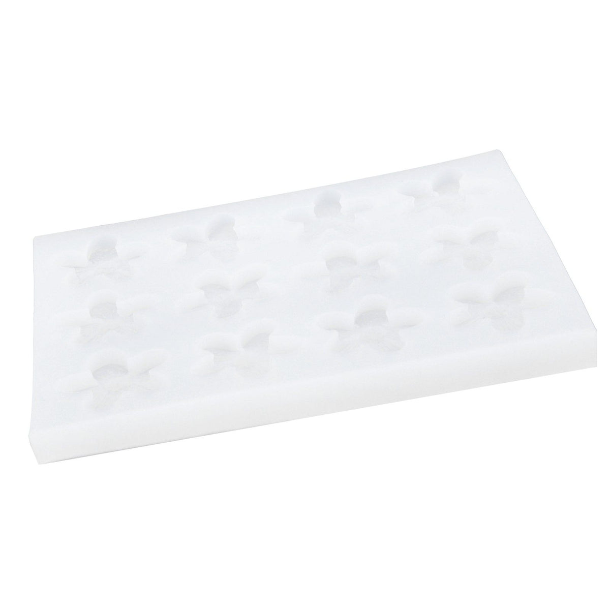 Flower-shaped silicone cake mold for chocolates, epoxy, or plaster, ideal for DIY decorative and pretend play projects.