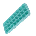 Green silicone ice tray with 24 small cubes and PP lid, designed for pretend play in baby and kids' toy kitchen sets.