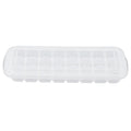 White silicone ice tray with 24 small cubes and PP lid, ideal for pretend play in kids' kitchen and toy sets.