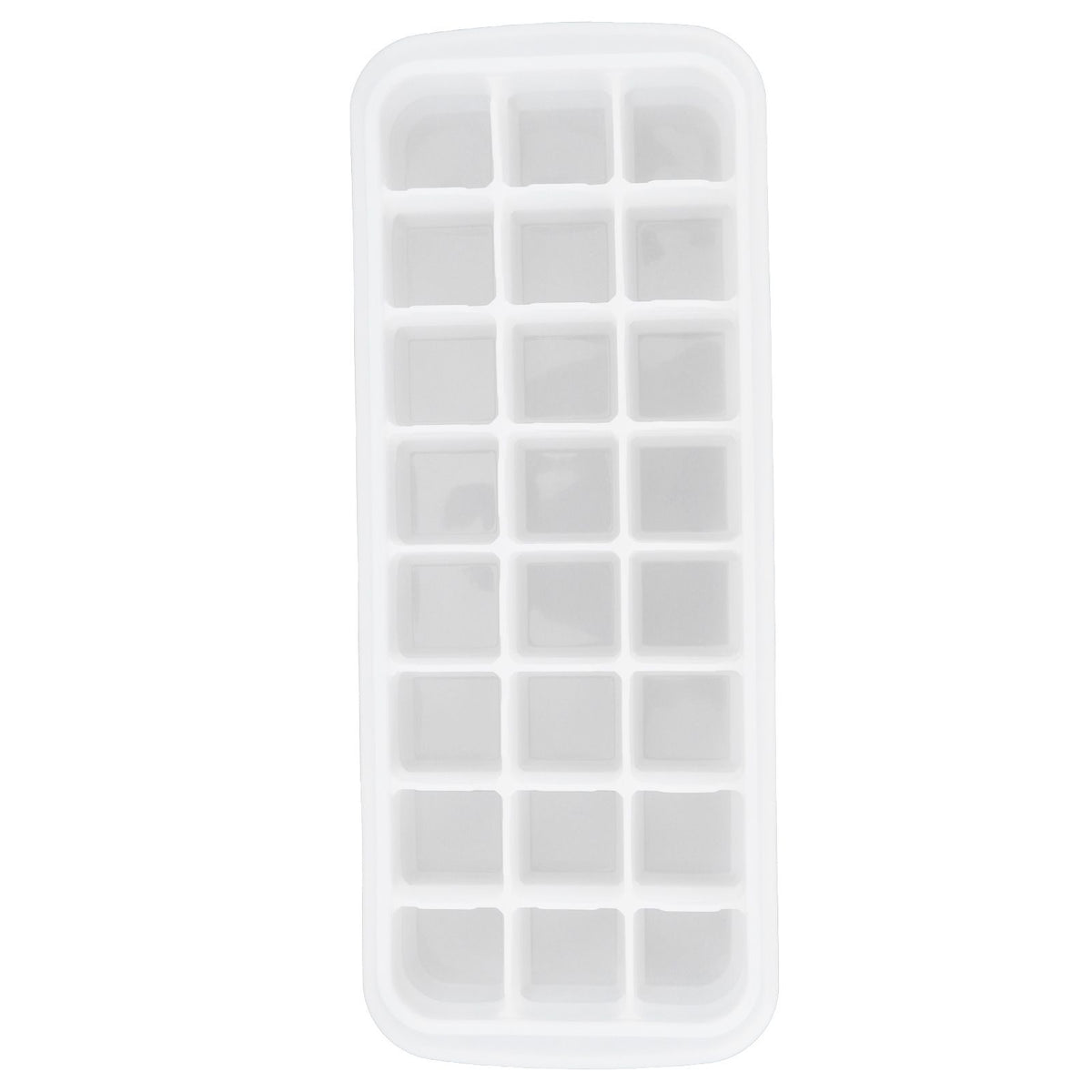 White silicone ice tray with 24 small cubes and PP lid, ideal for pretend play in children's kitchen toy set.