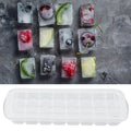 White silicone ice tray with 24 small cubes and PP lid, suitable for home kitchen and pretend play baby and kids toy.
