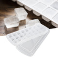 White silicone ice tray with 24 small cubes and PP lid, designed for home kitchen use in food and toy pretend play.