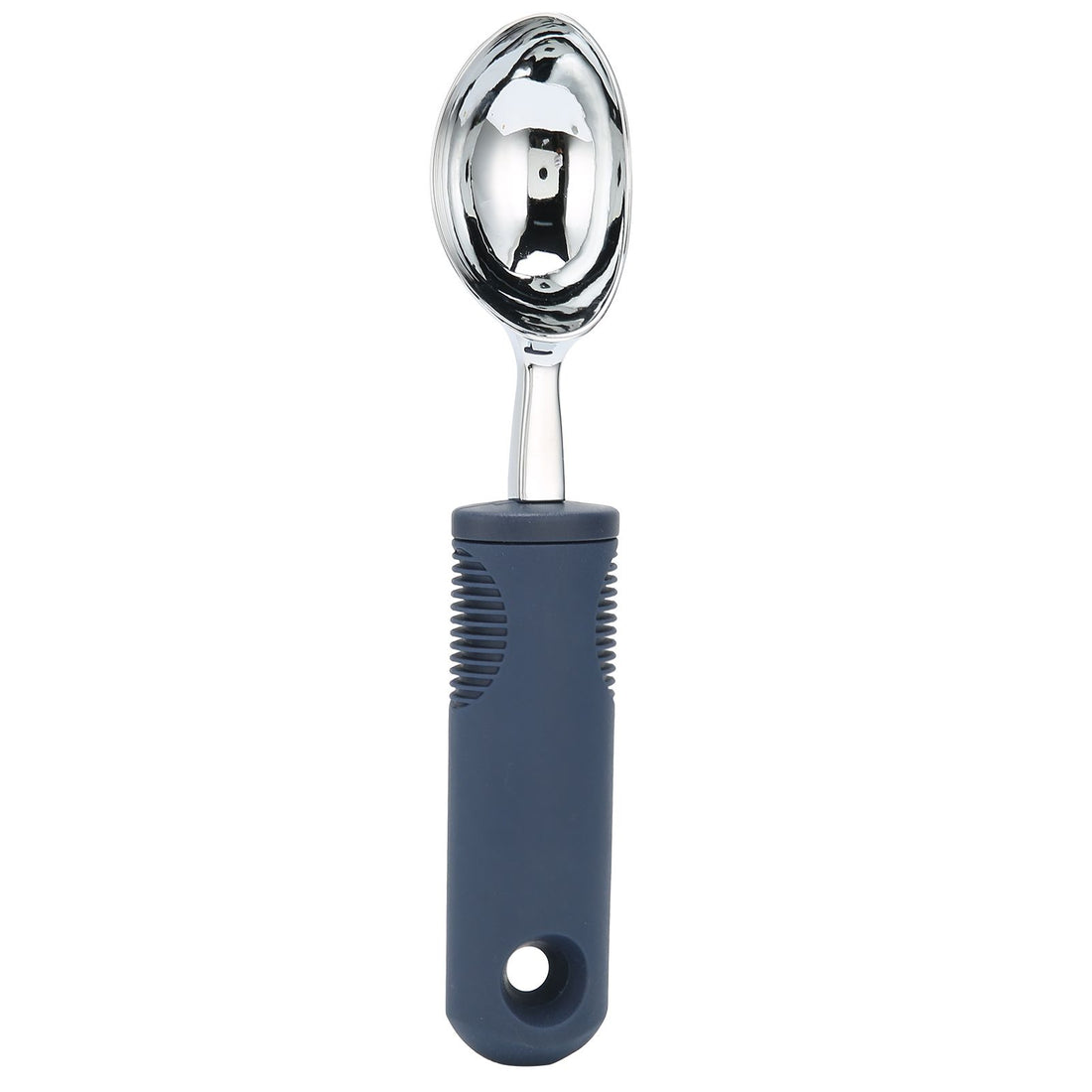 Zinc alloy watermelon baller scoop for ice cream and fruit, designed for kitchen use, with a baby and kids nursing and feeding context