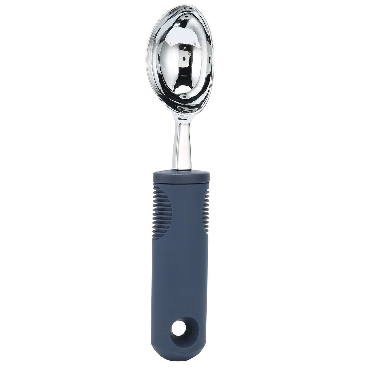 Zinc alloy watermelon baller scoop for ice cream and fruit, designed for kitchen use, with a baby and kids nursing and feeding context